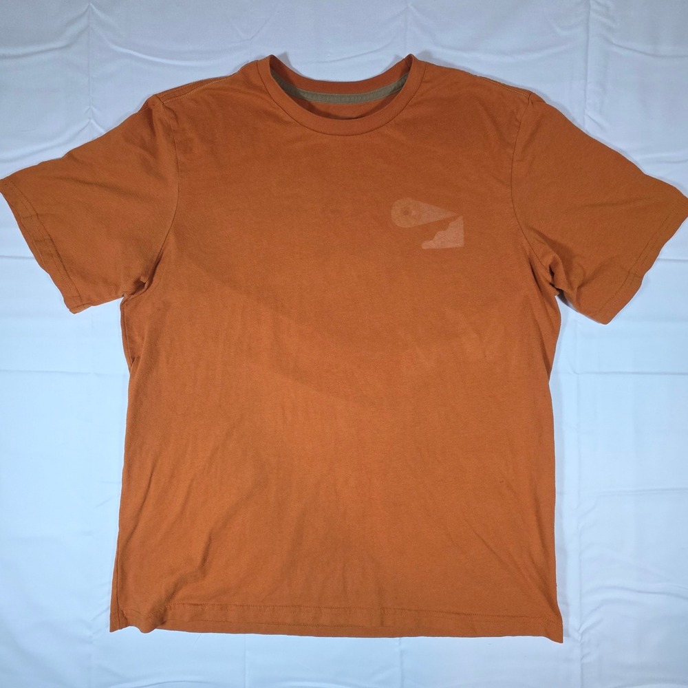 REI Co-op Mens Graphic T-Shirt Medium Burnt Orange Organic Cotton Blend 00522